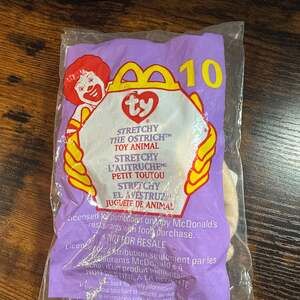 Ty Teenie Beanie Babies McDonald's 1999 Stretchy The Ostrich #10 New Sealed